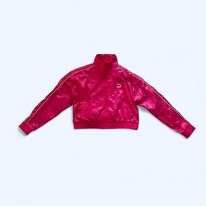Hot pink cropped track jacket size‎ M by PUMA